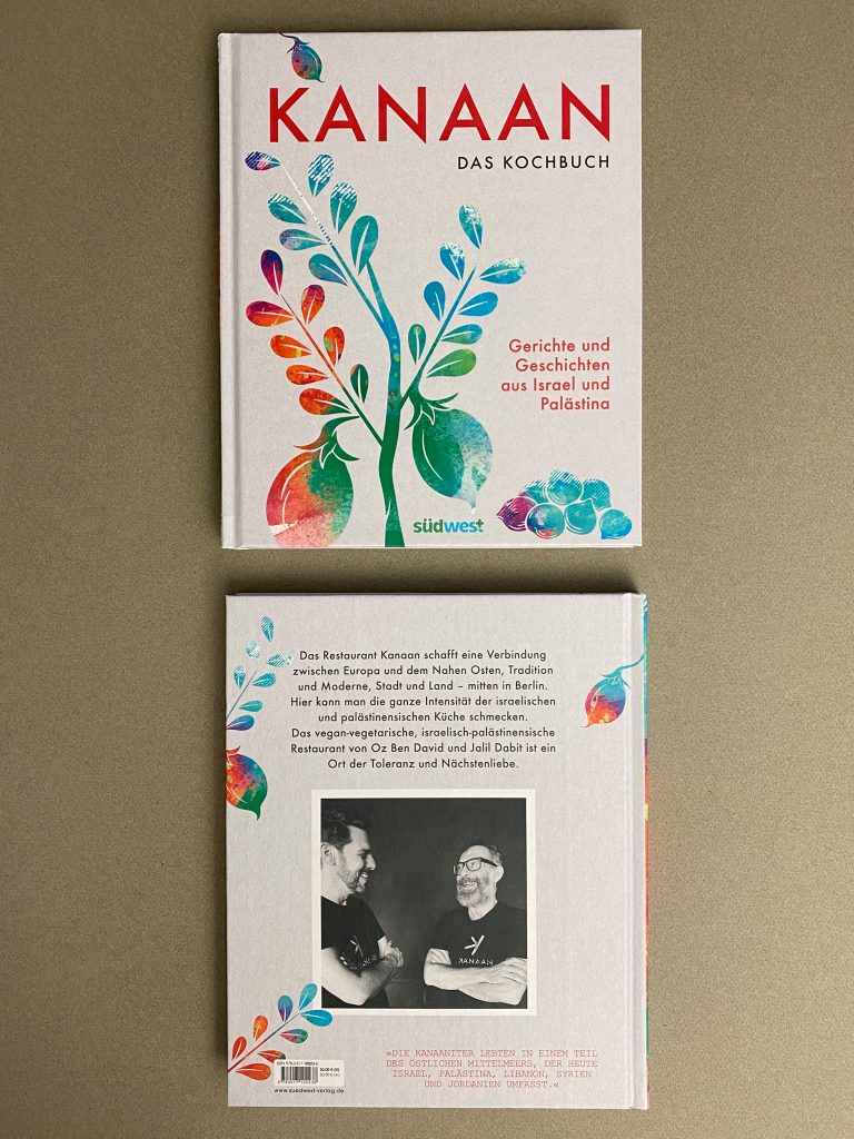 Buchcover und Buchrückseite Kochbuch Kanaan