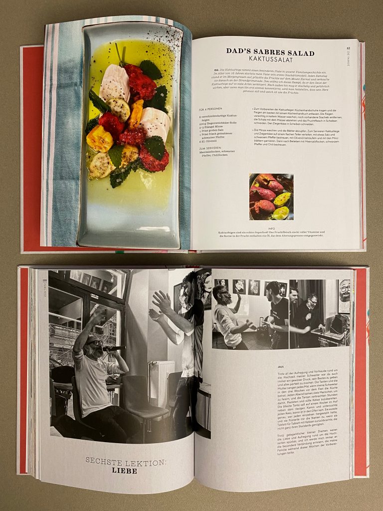 Innenseiten Kochbuch Kanaan Rezept Kaktussalat mit Bild und Einführungskapitel